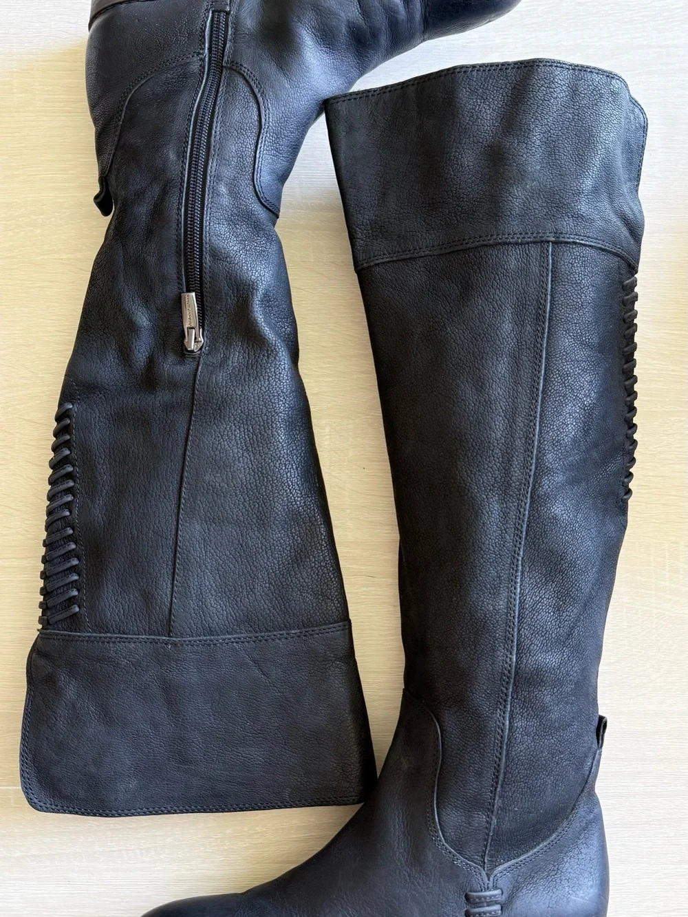 Vince Camuto Women’s Black Leather Knee High Riding Boots Size 6M 36.5